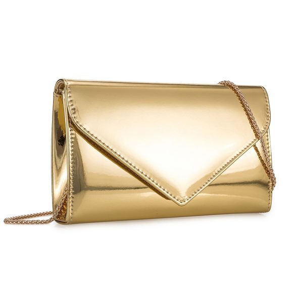 Mirrored Metallic Faux Leather Evening Bag Glimmering Clutch Purse >:) - Picture 1 of 6